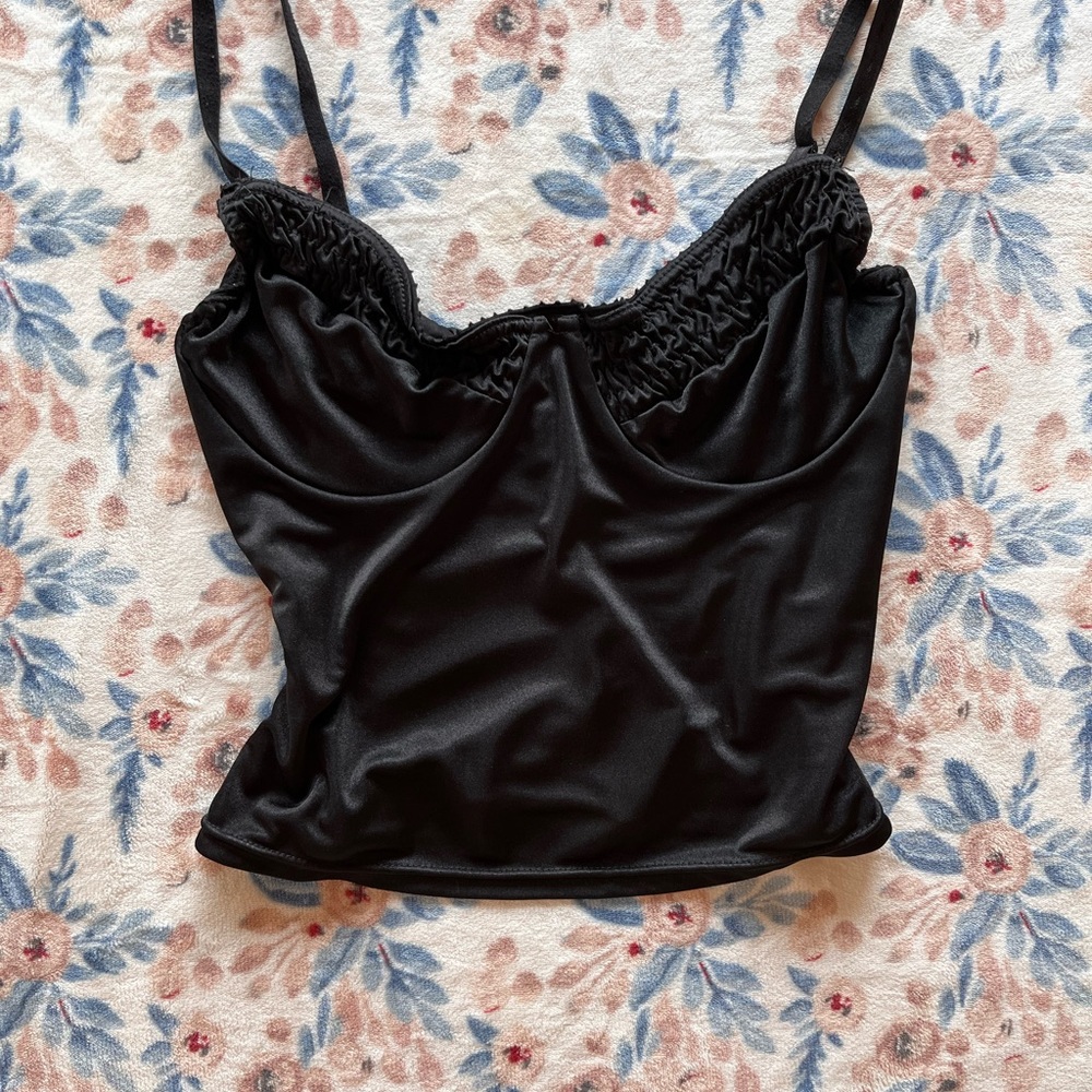 Black dream girl lingerie crop top
